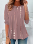 Women's Abstract Stripe Spring Print Casual Round Neck Long Sleeve Tunic T-Shirt