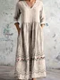 V Neck Floral Regular Fit Casual Dress With No Belt