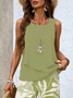 Women's Floral Spring Print Casual Tank Top Pants Two Piece Suit
