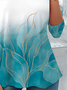 Women's Abstract Spring Print Casual Round Neck Long Sleeve Tunic T-Shirt