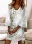 Casual Cotton Regular Fit V Neck Dress With No Belt