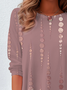Women's Abstract Stripe Spring Print Casual Round Neck Long Sleeve Tunic T-Shirt