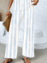 Women's Striped Spring Print Casual Tank Top Pants Two Piece Suit