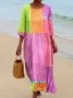 Casual Cotton Regular Fit Crew Neck Dress With No Belt