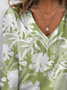 Women's Floral Spring Print Casual V-Neck Long Sleeve T-Shirt