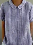 Shawl Collar Vintage Striped T-Shirt