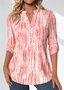 Print Casual V Neck Long Sleeve T-Shirt
