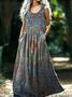 Casual Cotton V Neck Dress With No Belt