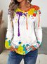 Loose Gradient Pattern Jersey Casual T-Shirt