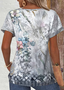 Casual Jersey Loose Multicolor Block T-Shirt