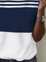 Women's Striped Print Spring And Summer Round Neck Short-Sleeved T-shirt