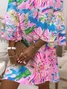 Women's Half Sleeve Summer As Picture Floral Printing V Neck Daily Going Out Casual Midi H-Line Classic Dress