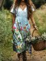 V Neck Cotton Regular Fit Casual Dress With No Belt