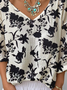 Casual Jersey Loose V Neck T-Shirt