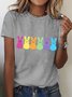 Women's Easter Bunny Funny Casual Cotton Crew Neck Short SleeveT-Shirt