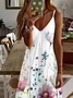 Women's Floral Spring Print Sexy Fashion Suspender Long Dress