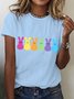 Women's Easter Bunny Funny Casual Cotton Crew Neck Short SleeveT-Shirt