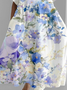 Floral Vintage Loose Dress With No