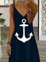 Women's Anchor Spring Print Sexy Fashion Suspender Dress