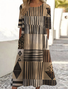 Geometric Casual Dress With No