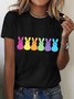 Women's Easter Bunny Funny Casual Cotton Crew Neck Short SleeveT-Shirt