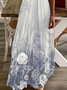 Women's Floral Spring Print Sexy Fashion Suspender Long Dress
