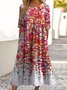 Cotton Floral Casual Dress With No