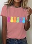 Women's Easter Bunny Funny Casual Cotton Crew Neck Short SleeveT-Shirt