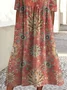 Women's Short Sleeve Summer As Picture Floral Printing Crew Neck Daily Going Out Casual Maxi H-Line Shift Dress Dress