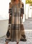 Geometric Casual Dress With No