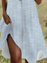 Women's Striped Spring Print Crew Neck Short Sleeve Dress