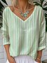 Loose Vintage Jersey Striped T-Shirt