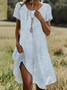 Women's Striped Spring Print Crew Neck Short Sleeve Dress