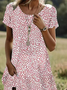 Women's Polka Dot Spring Print Round Neck Short Sleeve Dress