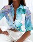 Vintage Gradient Pattern Shirt Collar Shirt
