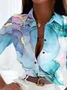 Vintage Gradient Pattern Shirt Collar Shirt