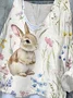 Linen Easter Cotton V Neck T-Shirt