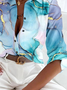 Vintage Gradient Pattern Shirt Collar Shirt