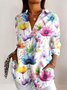 Shirt Collar Floral Casual Shirt
