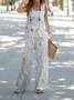 Vintage floral art elegant casual two-piece set