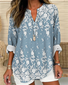 Vintage Flowers Print Blouse
