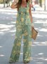 Vintage floral print elegant casual two-piece set