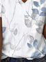 Floral Casual Notched Three Quarter Shirt