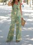 Vintage floral print elegant casual two-piece set