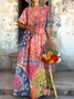 V Neck Casual Dress With No