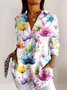 Shirt Collar Floral Casual Shirt