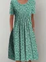 Jersey Casual Crew Neck Loose Dress With No