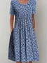 Jersey Casual Crew Neck Loose Dress With No