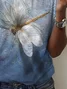 Women's Dragonfly Spring Print Casual Round Neck Short Sleeve T-Shirt