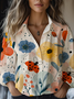 Women's Art Floral Print Casual Shirt